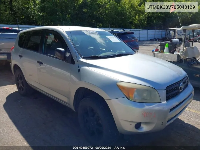 2008 Toyota Rav4 Base V6 VIN: JTMBK33V785043129 Lot: 40159072