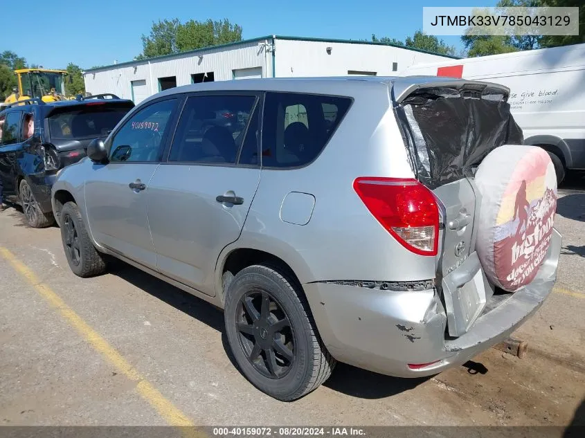 2008 Toyota Rav4 Base V6 VIN: JTMBK33V785043129 Lot: 40159072