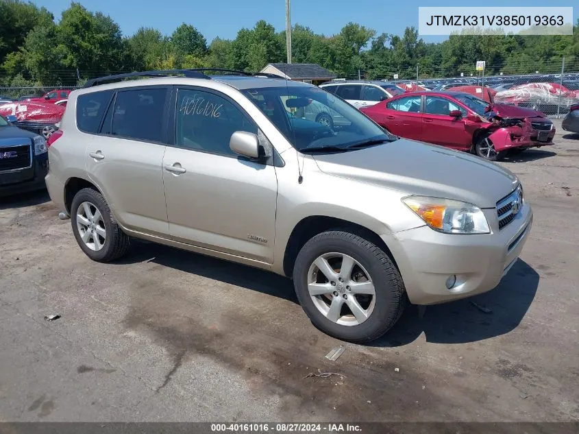 2008 Toyota Rav4 Limited V6 VIN: JTMZK31V385019363 Lot: 40161016