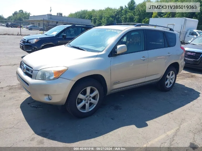 2008 Toyota Rav4 Limited V6 VIN: JTMZK31V385019363 Lot: 40161016