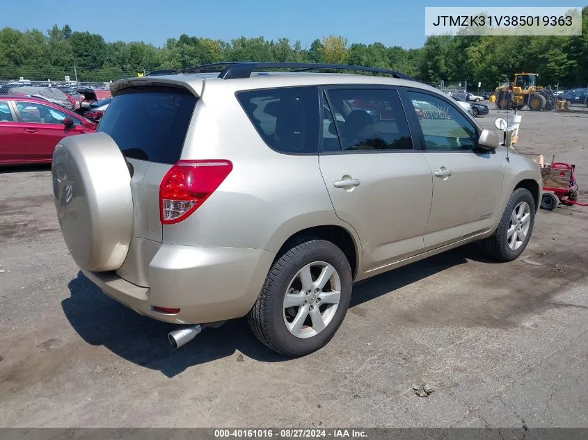 2008 Toyota Rav4 Limited V6 VIN: JTMZK31V385019363 Lot: 40161016