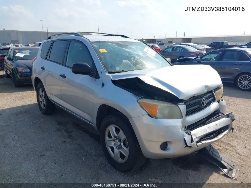 2008 Toyota Rav4 VIN: JTMZD33V385104016 Lot: 40168751