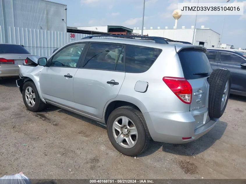 2008 Toyota Rav4 VIN: JTMZD33V385104016 Lot: 40168751