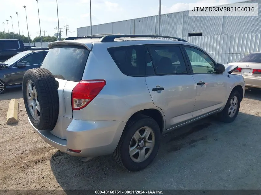 2008 Toyota Rav4 VIN: JTMZD33V385104016 Lot: 40168751