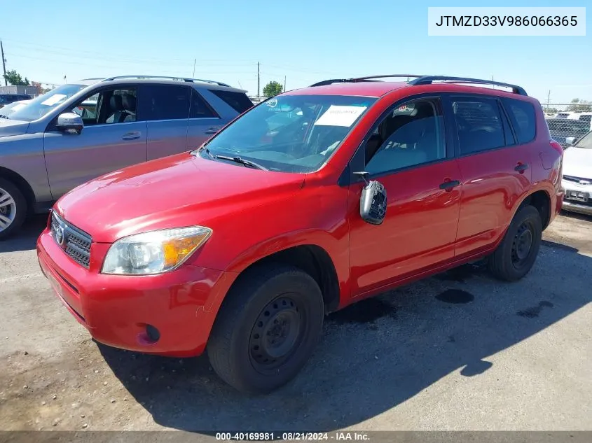 2008 Toyota Rav4 VIN: JTMZD33V986066365 Lot: 40169981