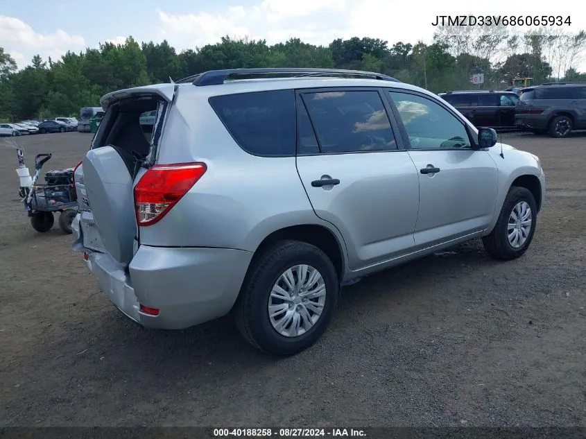 2008 Toyota Rav4 VIN: JTMZD33V686065934 Lot: 40188258