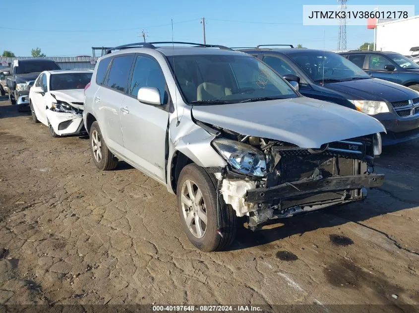 JTMZK31V386012178 2008 Toyota Rav4 Limited V6