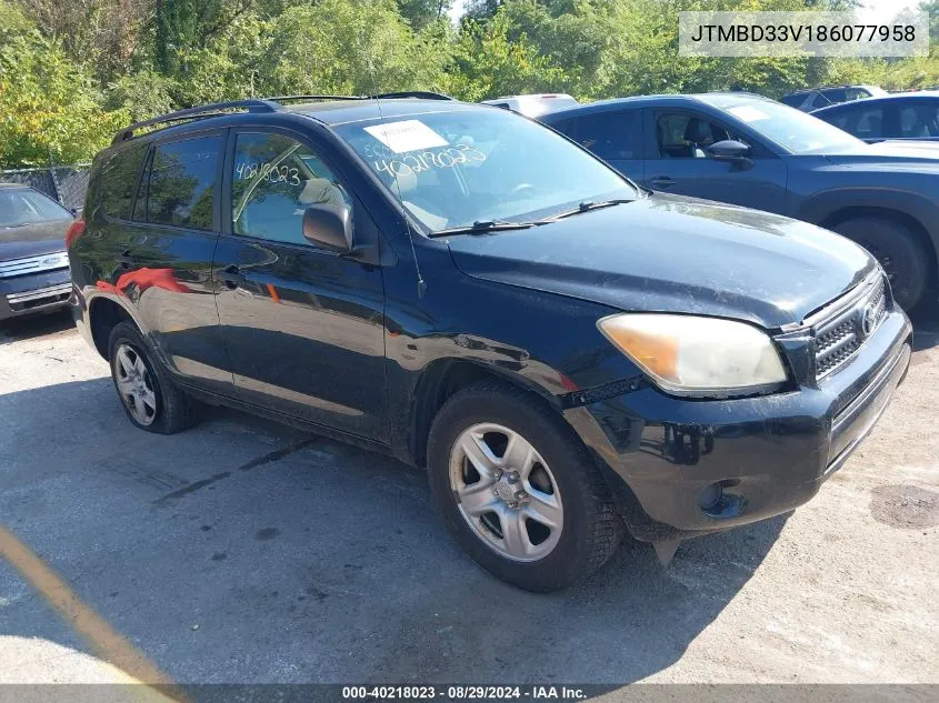 2008 Toyota Rav4 VIN: JTMBD33V186077958 Lot: 40218023