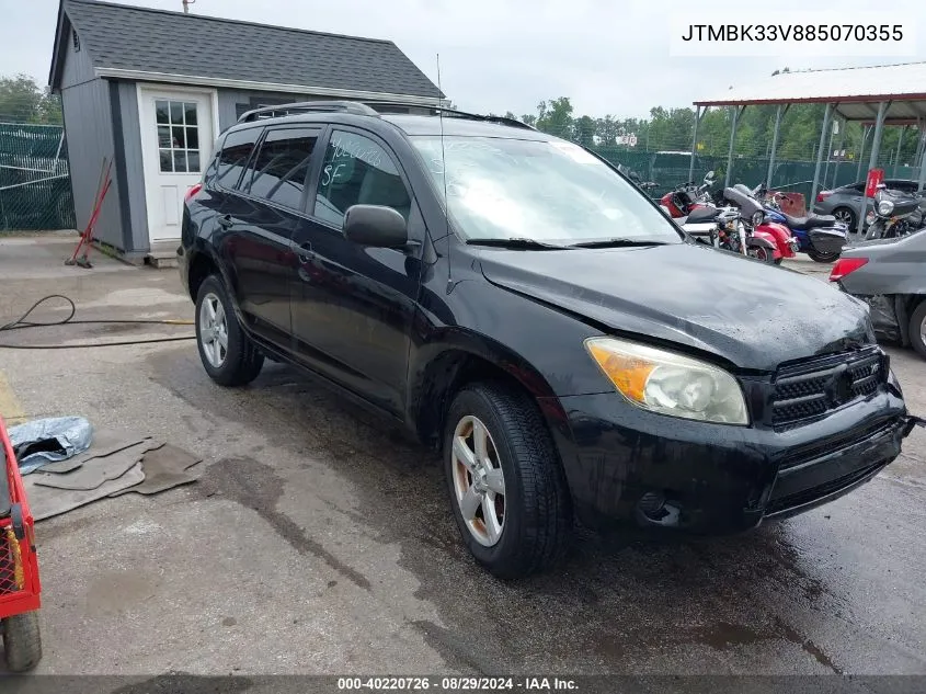 2008 Toyota Rav4 Base V6 VIN: JTMBK33V885070355 Lot: 40220726