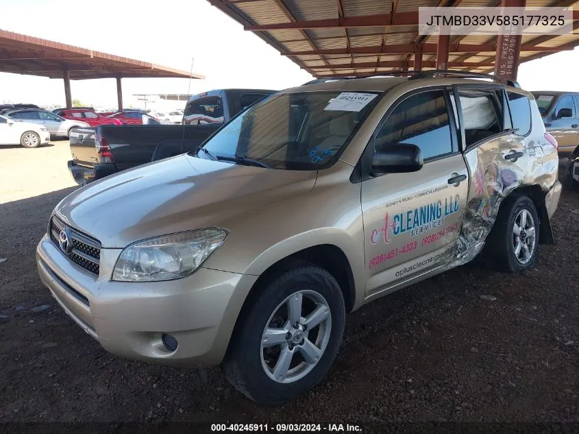 2008 Toyota Rav4 VIN: JTMBD33V585177325 Lot: 40245911