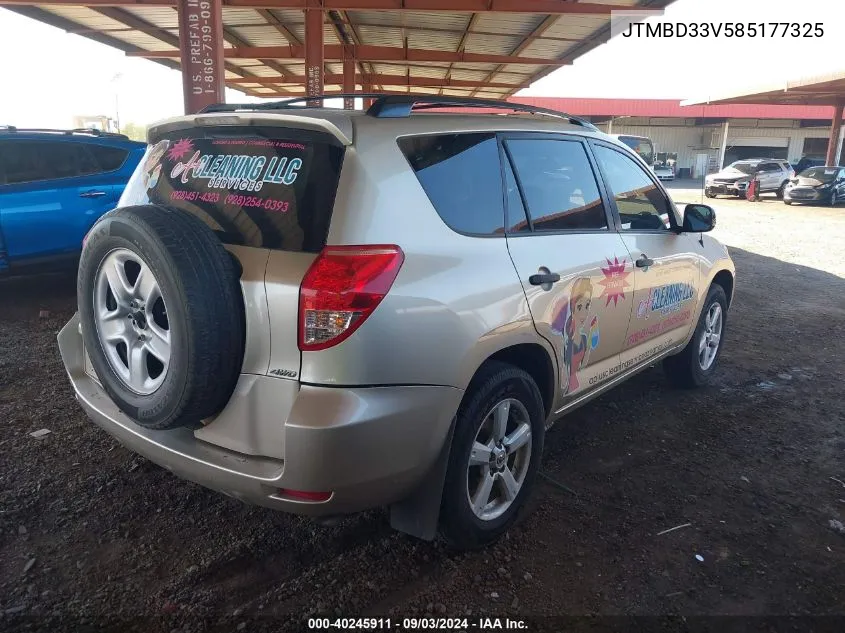 2008 Toyota Rav4 VIN: JTMBD33V585177325 Lot: 40245911