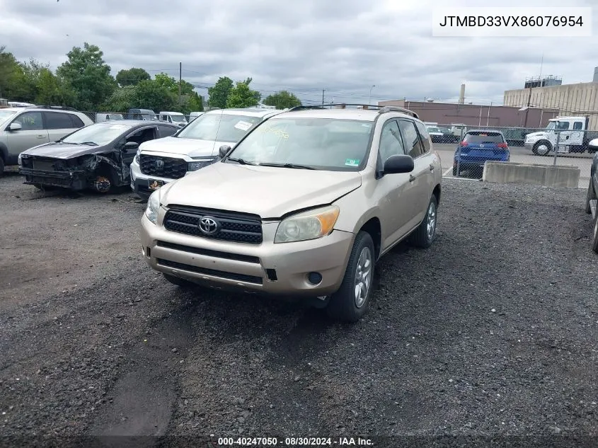 2008 Toyota Rav4 VIN: JTMBD33VX86076954 Lot: 40247050