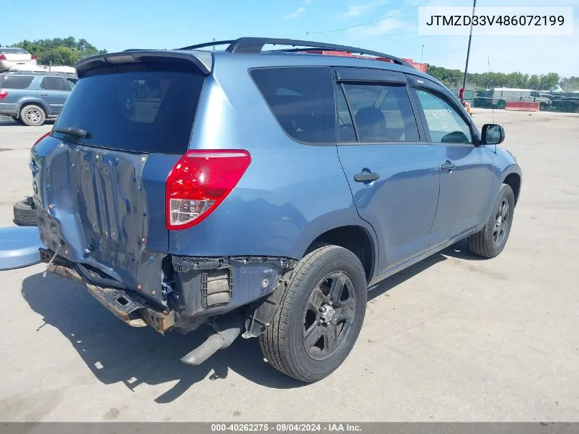 2008 Toyota Rav4 VIN: JTMZD33V486072199 Lot: 40262275