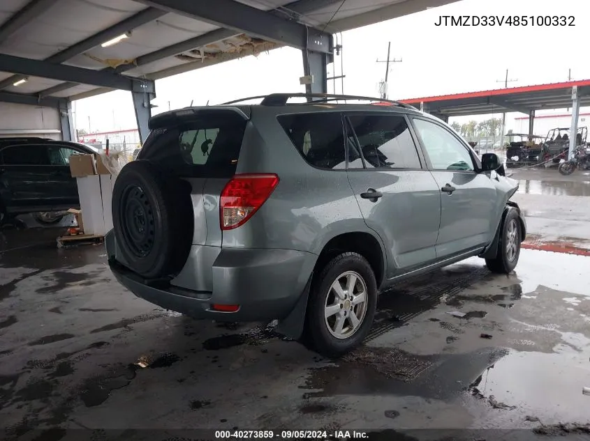 2008 Toyota Rav4 VIN: JTMZD33V485100332 Lot: 40273859