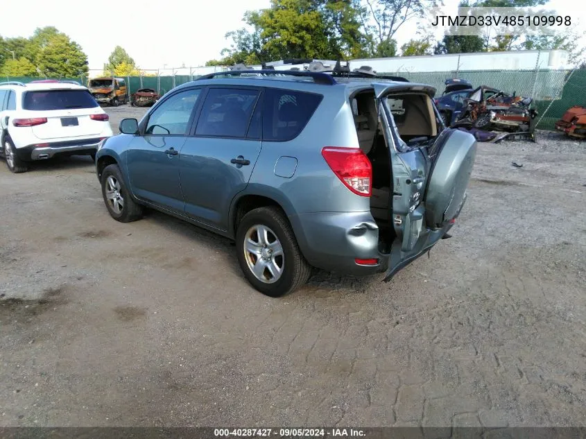 2008 Toyota Rav4 VIN: JTMZD33V485109998 Lot: 40287427