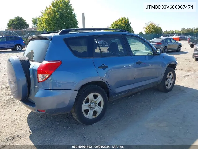 2008 Toyota Rav4 VIN: JTMBD33V686067474 Lot: 40301892