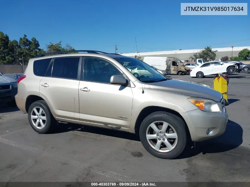 JTMZK31V985017634 2008 Toyota Rav4 Limited V6