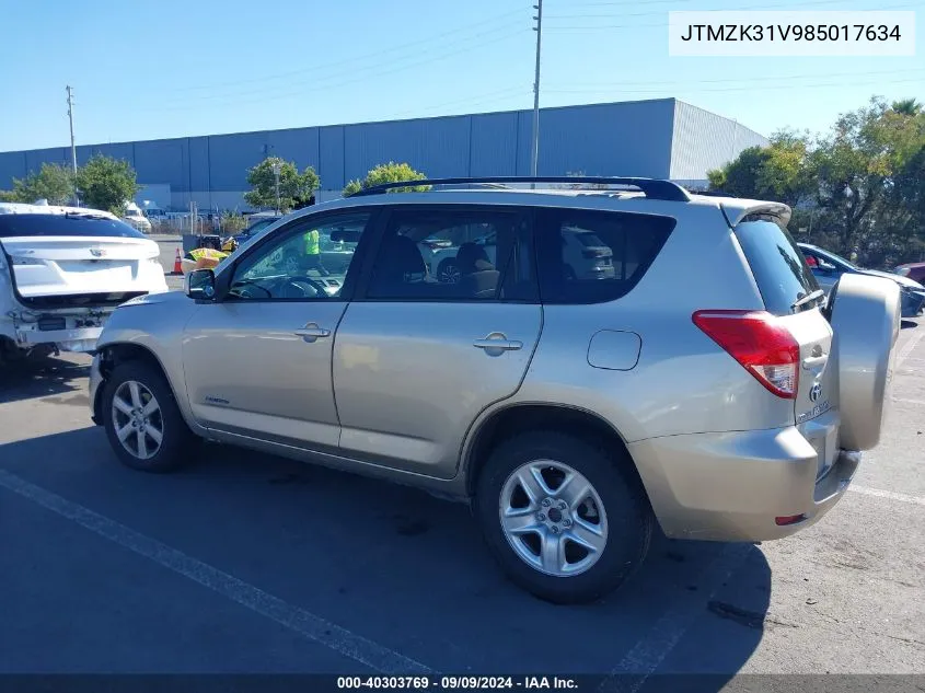 JTMZK31V985017634 2008 Toyota Rav4 Limited V6