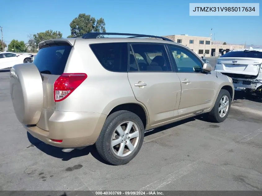 JTMZK31V985017634 2008 Toyota Rav4 Limited V6