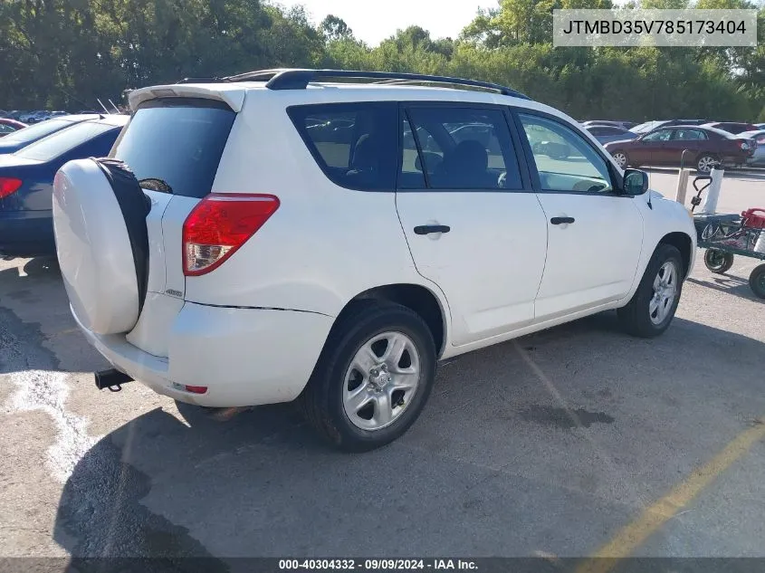 2008 Toyota Rav4 VIN: JTMBD35V785173404 Lot: 40304332