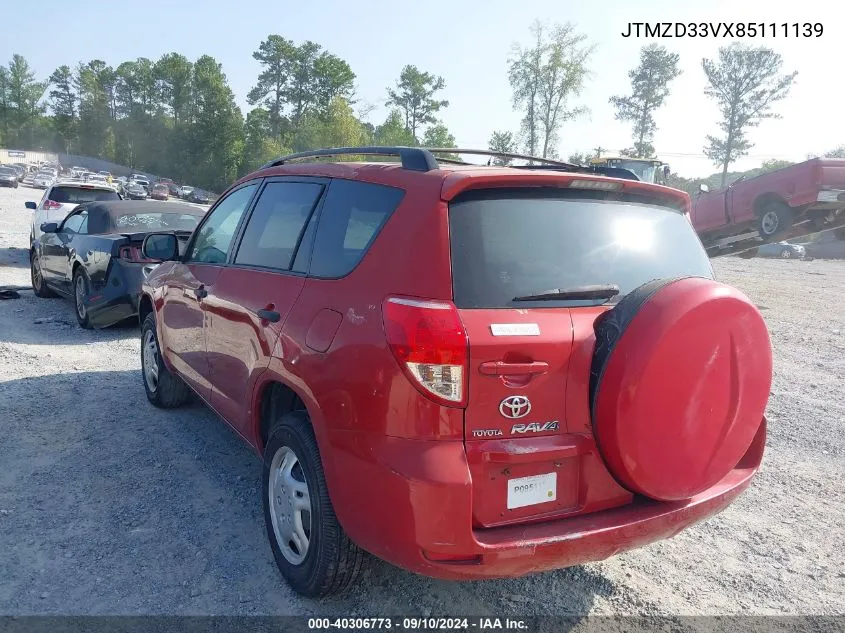 2008 Toyota Rav4 VIN: JTMZD33VX85111139 Lot: 40306773