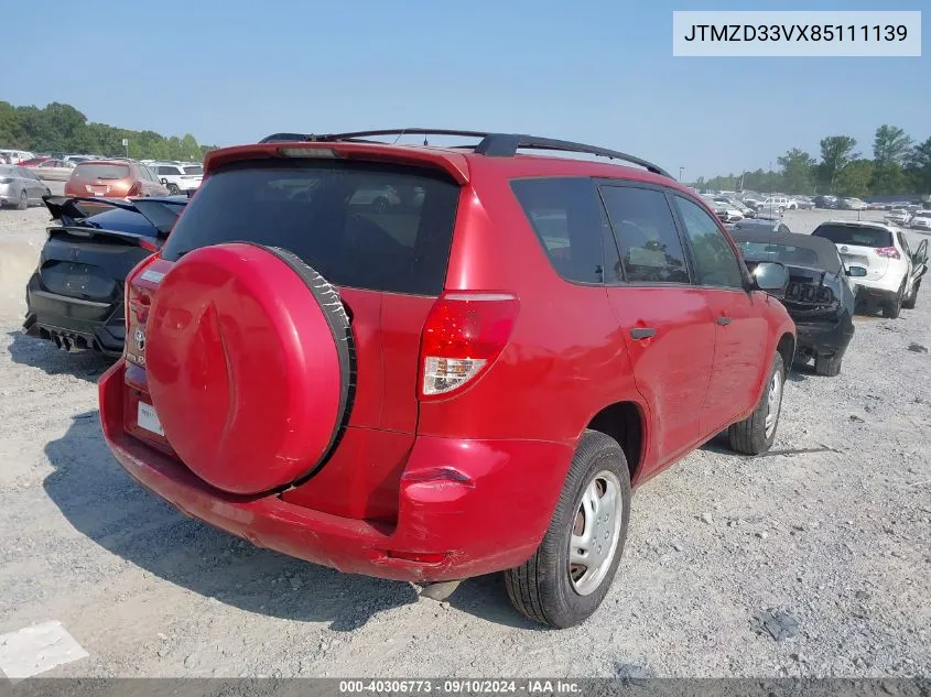 2008 Toyota Rav4 VIN: JTMZD33VX85111139 Lot: 40306773