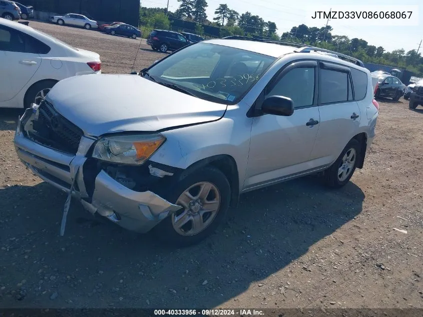 2008 Toyota Rav4 VIN: JTMZD33V086068067 Lot: 40333956