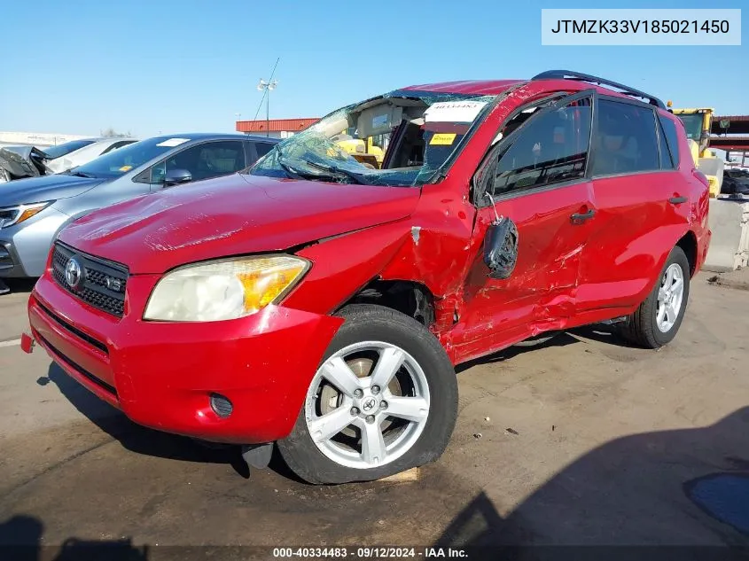 2008 Toyota Rav4 Base V6 VIN: JTMZK33V185021450 Lot: 40334483