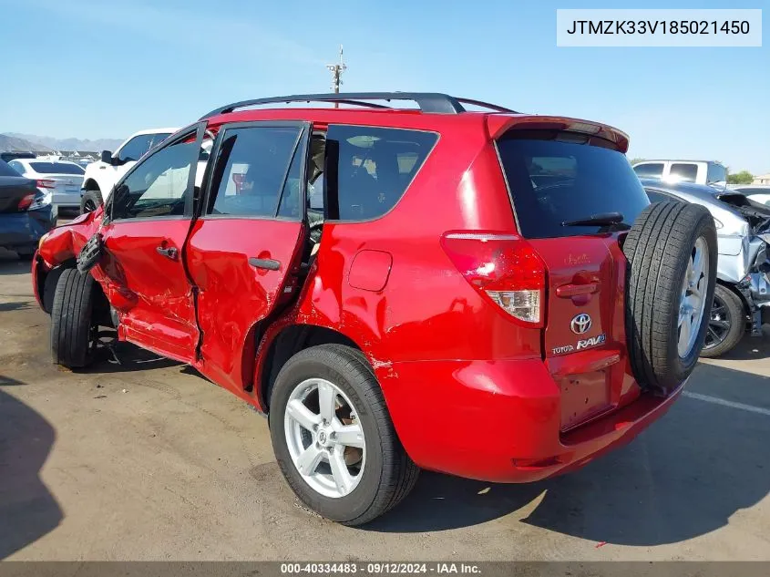 2008 Toyota Rav4 Base V6 VIN: JTMZK33V185021450 Lot: 40334483