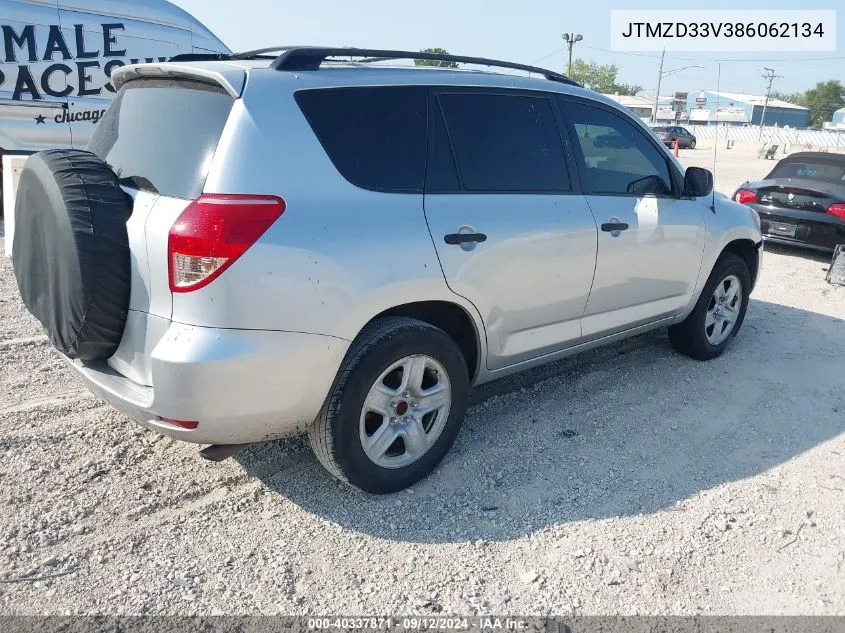 2008 Toyota Rav4 VIN: JTMZD33V386062134 Lot: 40337871