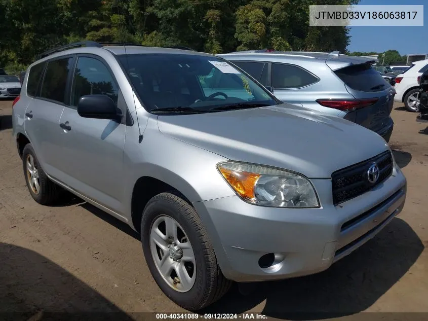 2008 Toyota Rav4 VIN: JTMBD33V186063817 Lot: 40341089