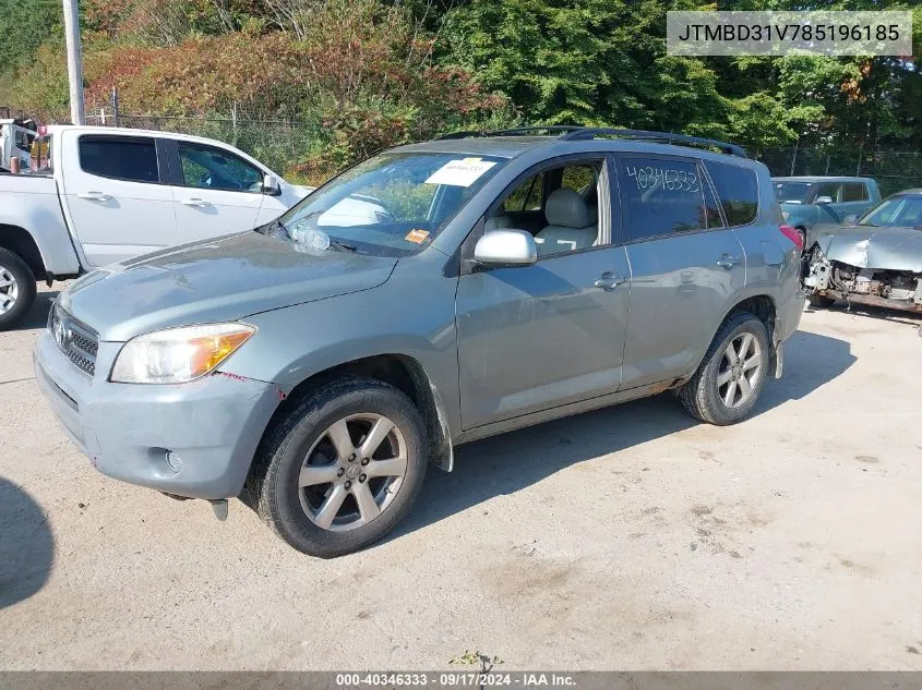 2008 Toyota Rav4 Limited VIN: JTMBD31V785196185 Lot: 40346333