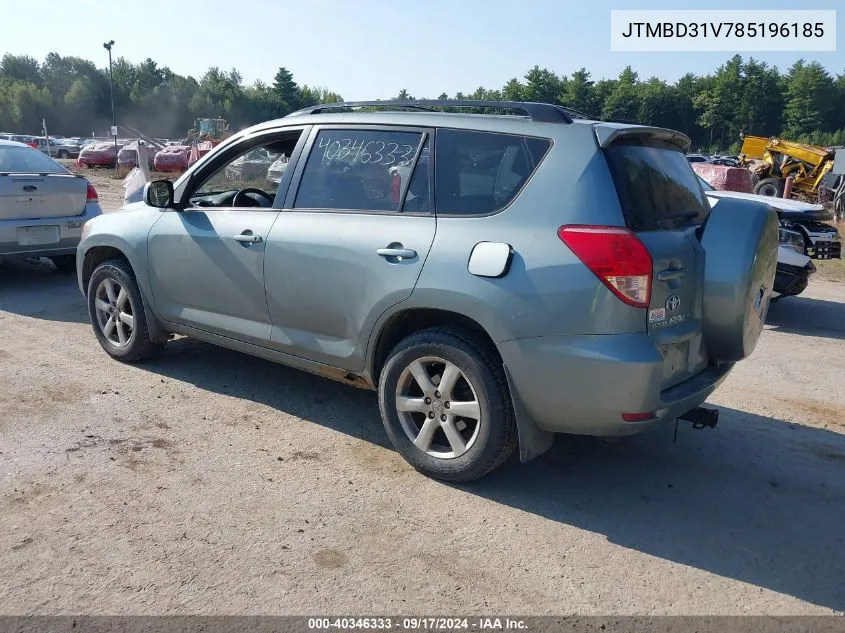 2008 Toyota Rav4 Limited VIN: JTMBD31V785196185 Lot: 40346333