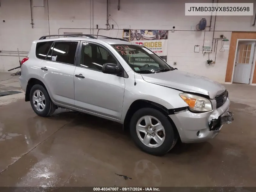 2008 Toyota Rav4 VIN: JTMBD33VX85205698 Lot: 40347007