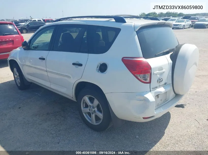 2008 Toyota Rav4 VIN: JTMZD33VX86059800 Lot: 40361586