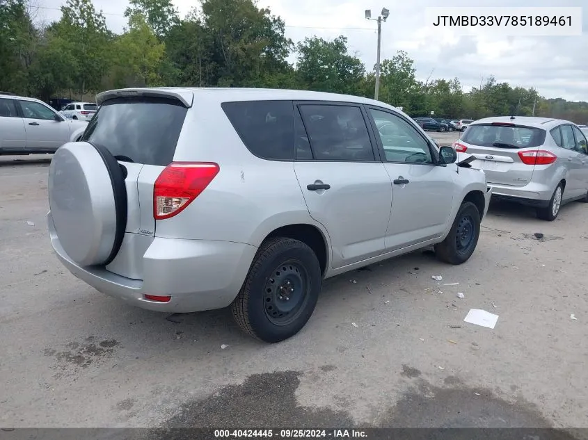 2008 Toyota Rav4 VIN: JTMBD33V785189461 Lot: 40424445