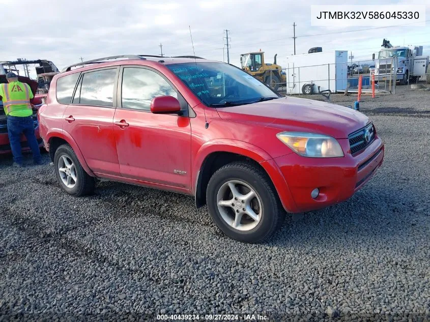 2008 Toyota Rav4 Sport V6 VIN: JTMBK32V586045330 Lot: 40439234