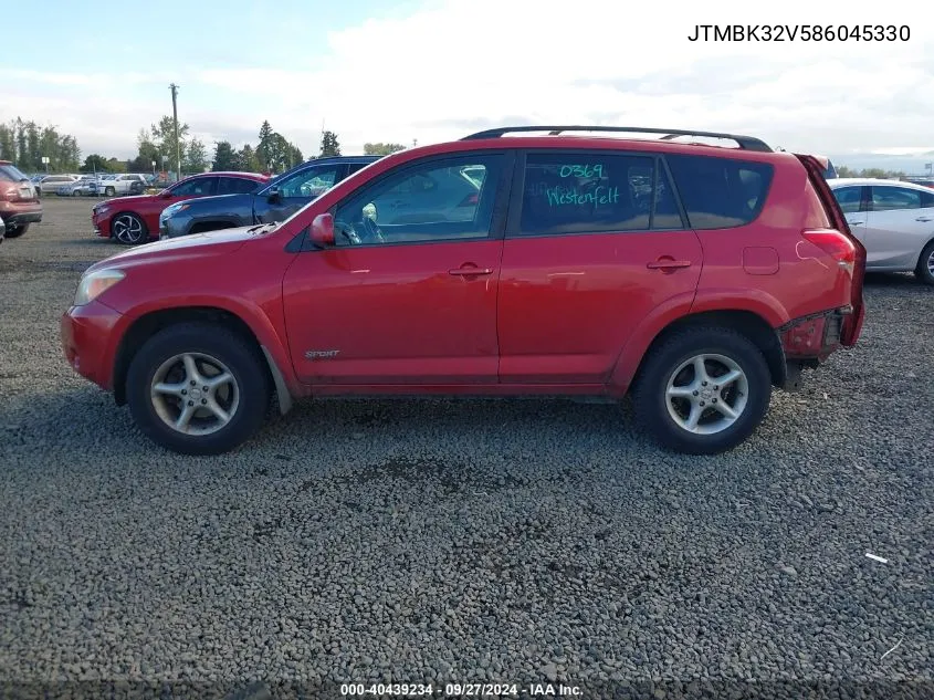 2008 Toyota Rav4 Sport V6 VIN: JTMBK32V586045330 Lot: 40439234