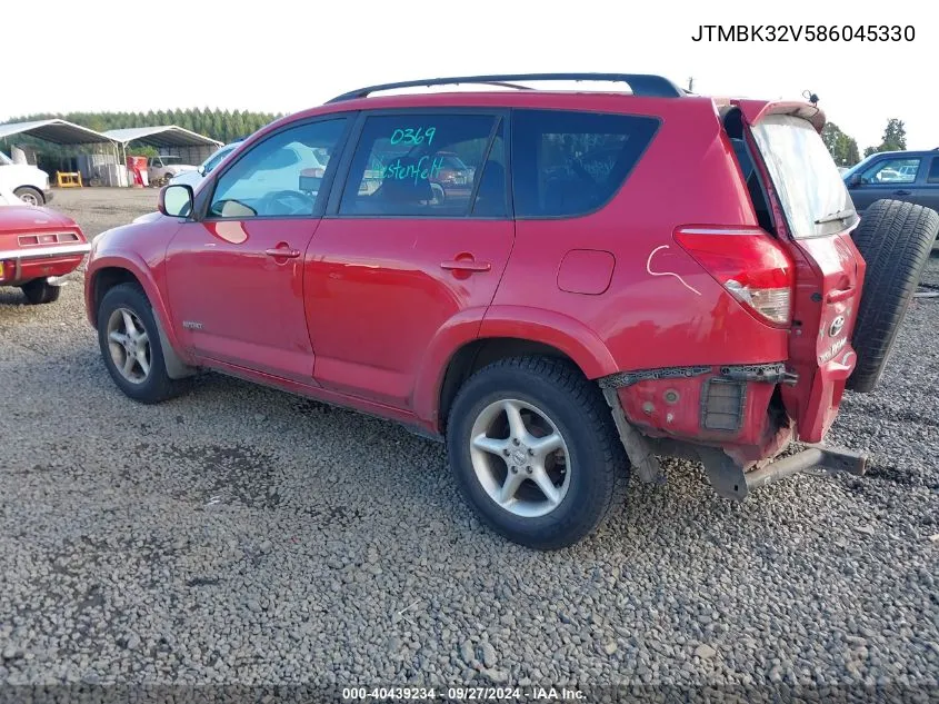 2008 Toyota Rav4 Sport V6 VIN: JTMBK32V586045330 Lot: 40439234