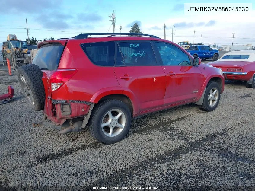 2008 Toyota Rav4 Sport V6 VIN: JTMBK32V586045330 Lot: 40439234