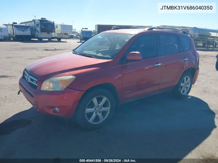 2008 Toyota Rav4 Limited V6 VIN: JTMBK31V686040350 Lot: 40441556