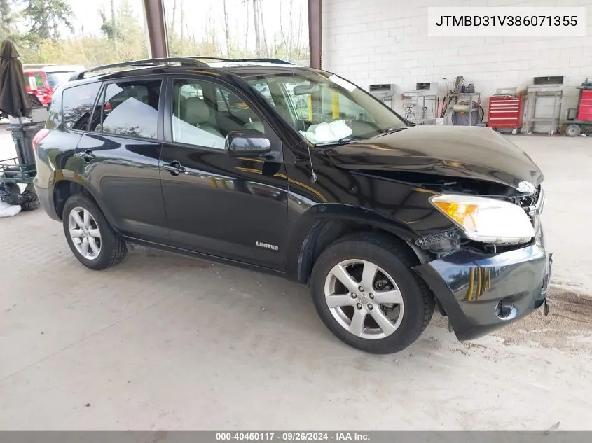 2008 Toyota Rav4 Limited VIN: JTMBD31V386071355 Lot: 40450117