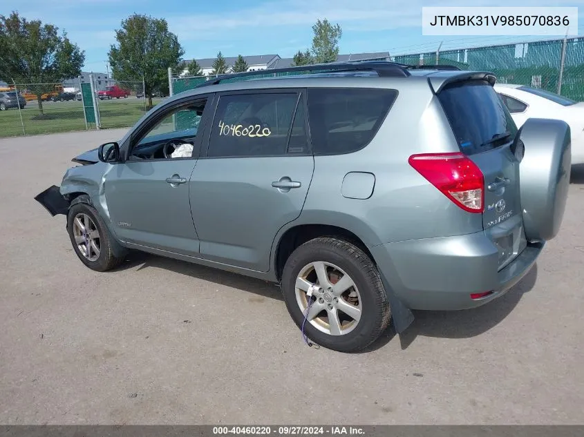 2008 Toyota Rav4 Limited V6 VIN: JTMBK31V985070836 Lot: 40460220