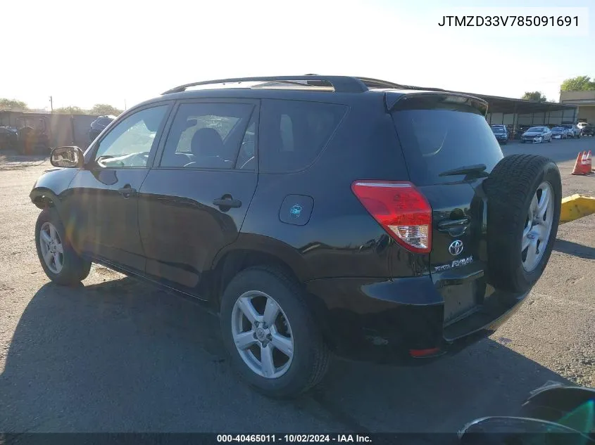 2008 Toyota Rav4 VIN: JTMZD33V785091691 Lot: 40465011