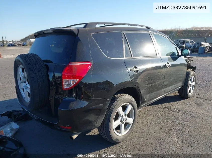 2008 Toyota Rav4 VIN: JTMZD33V785091691 Lot: 40465011