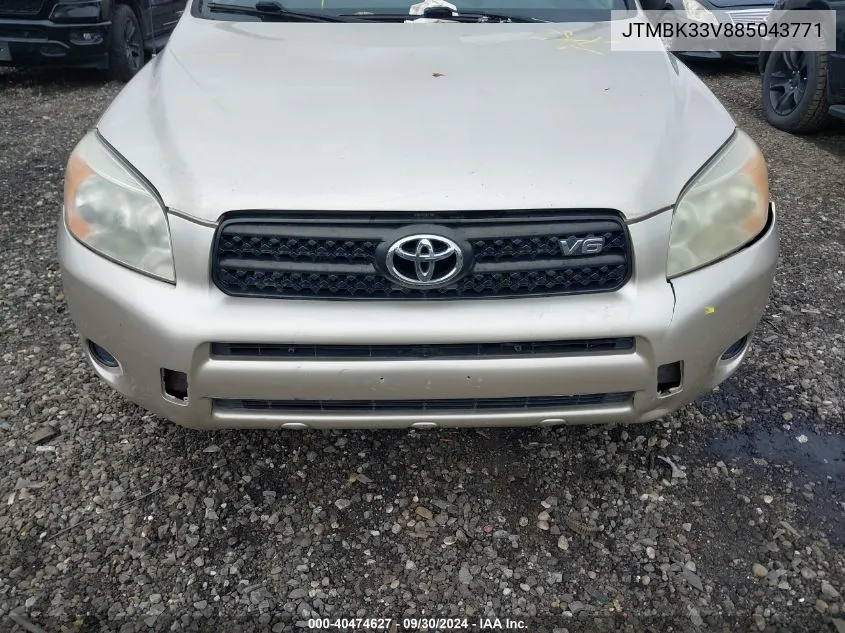 2008 Toyota Rav4 Base V6 VIN: JTMBK33V885043771 Lot: 40474627