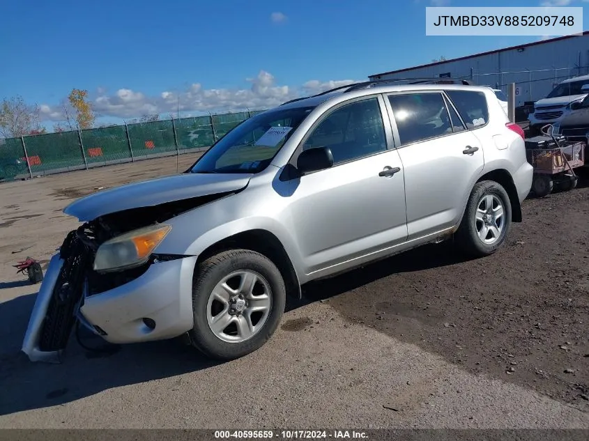 2008 Toyota Rav4 VIN: JTMBD33V885209748 Lot: 40595659