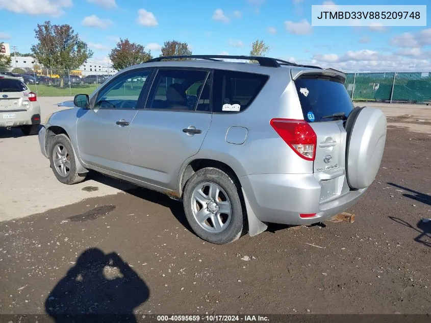 2008 Toyota Rav4 VIN: JTMBD33V885209748 Lot: 40595659