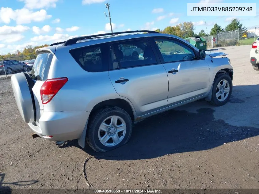 2008 Toyota Rav4 VIN: JTMBD33V885209748 Lot: 40595659