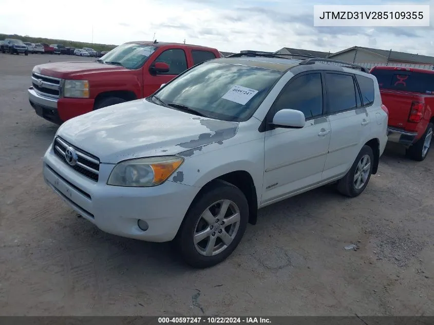 2008 Toyota Rav4 Limited VIN: JTMZD31V285109355 Lot: 40597247